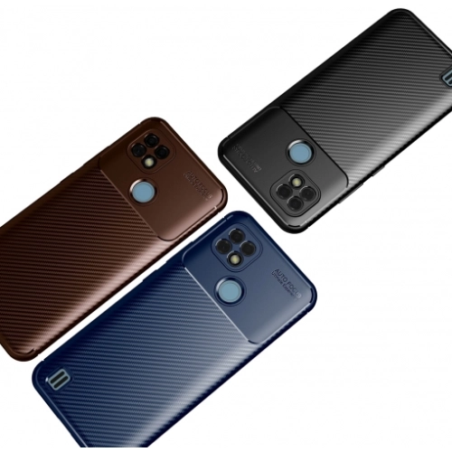 Realme C21 Kılıf Silikon Parmak İzi Bırakmayan Karbon Soft Negro Kapak - Lacivert