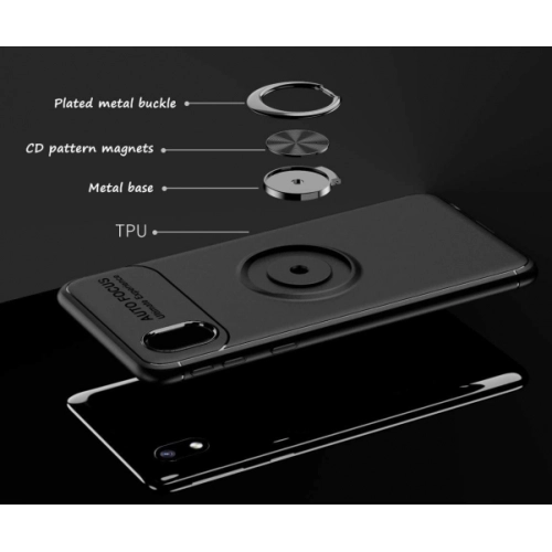 Samsung Galaxy A01 Core Kılıf Renkli Silikon Yüzüklü Standlı Auto Focus Ravel Kapak - Mavi