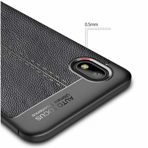 Samsung Galaxy A01 Core Kılıf Deri Görünümlü Lüks Parmak İzi Bırakmaz Niss Silikon Kapak - Lacivert