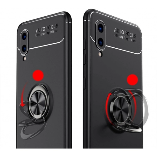 Samsung Galaxy A02 Kılıf Renkli Silikon Yüzüklü Standlı Auto Focus Ravel Kapak - Rose Gold