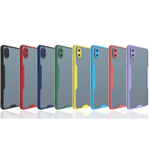 Samsung Galaxy A02 Kılıf Renkli Silikon Kamera Lens Korumalı Şeffaf Parfe Kapak - Lila