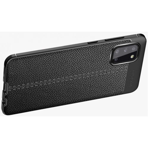 Samsung Galaxy A02s Kılıf Deri Görünümlü Lüks Parmak İzi Bırakmaz Niss Silikon Kapak - Lacivert