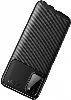Samsung Galaxy A03s Kılıf Karbon Serisi Mat Fiber Silikon Negro Kapak - Siyah
