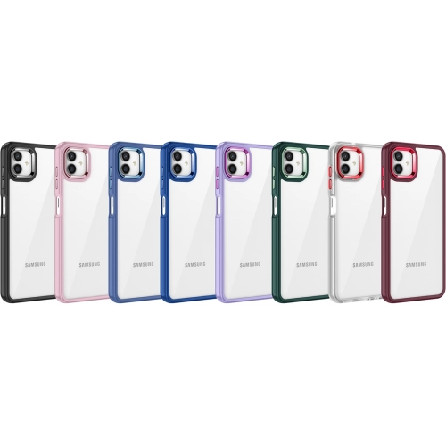 Samsung Galaxy A04e Kılıf Electro Silikon Renkli Flora Kapak - Lacivert