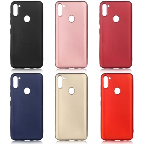 Samsung Galaxy A11 Kılıf İnce Soft Mat Renkli Esnek Silikon Kapak - Rose Gold