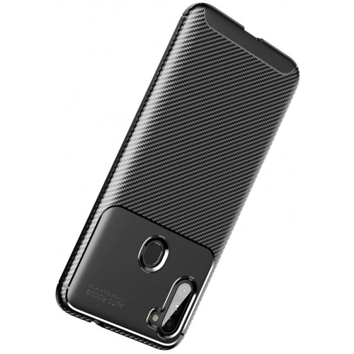 Samsung Galaxy A11 Kılıf Silikon Parmak İzi Bırakmayan Karbon Soft Negro Kapak - Lacivert