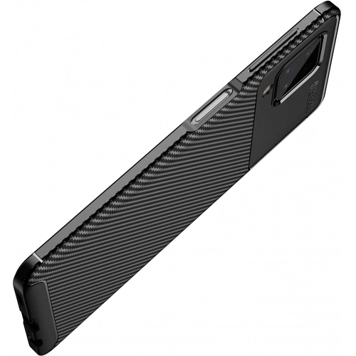 Samsung Galaxy A12 Kılıf Silikon Parmak İzi Bırakmayan Karbon Soft Negro Kapak - Lacivert