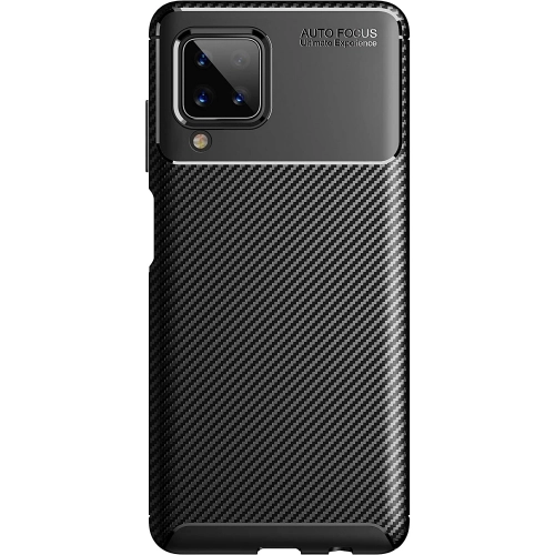 Samsung Galaxy A12 Kılıf Silikon Parmak İzi Bırakmayan Karbon Soft Negro Kapak - Lacivert