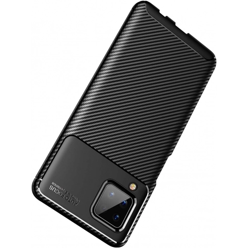 Samsung Galaxy A12 Kılıf Silikon Parmak İzi Bırakmayan Karbon Soft Negro Kapak - Lacivert