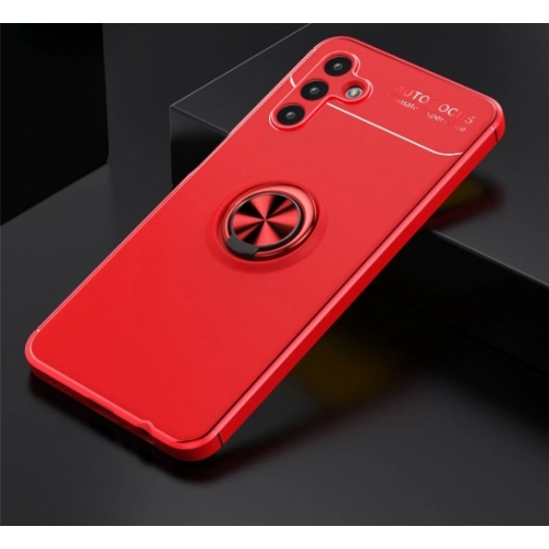 Samsung Galaxy A13 5G Kılıf Renkli Silikon Yüzüklü Standlı Auto Focus Ravel Kapak - Mavi - Siyah