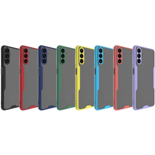 Samsung Galaxy A13 5G Kılıf Renkli Silikon Kamera Lens Korumalı Şeffaf Parfe Kapak - Mavi