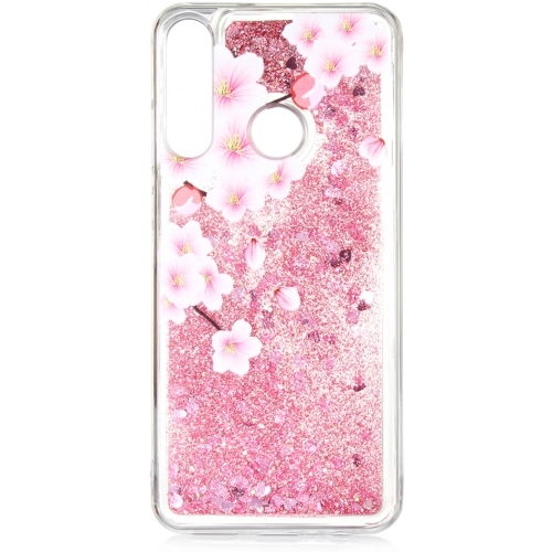 Samsung Galaxy A20 Kılıf Sıvılı Simli Silikon Marshmelo Kılıf - Beyaz