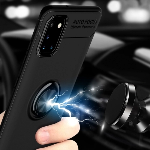 Samsung Galaxy A31 Kılıf Renkli Silikon Yüzüklü Standlı Auto Focus Ravel Kapak - Kırmızı