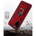 Samsung Galaxy A31 Kılıf Silikon Zırhlı Standlı Yüzüklü Mıknatıslı Tank Kapak - Kırmızı
