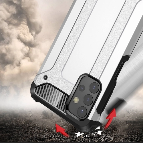 Samsung Galaxy A32 Kılıf Zırhlı Tank Crash Silikon Kapak - Gümüş