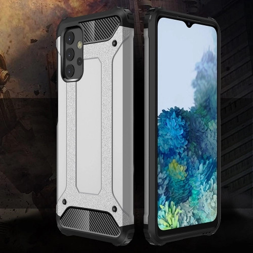 Samsung Galaxy A32 Kılıf Zırhlı Tank Crash Silikon Kapak - Gümüş