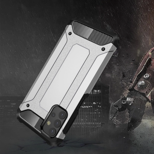 Samsung Galaxy A32 Kılıf Zırhlı Tank Crash Silikon Kapak - Gümüş