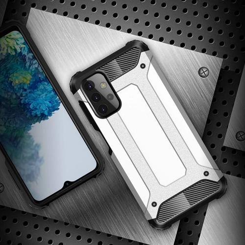 Samsung Galaxy A32 Kılıf Zırhlı Tank Crash Silikon Kapak - Gümüş