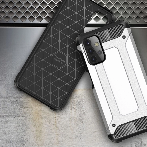 Samsung Galaxy A32 Kılıf Zırhlı Tank Crash Silikon Kapak - Gümüş