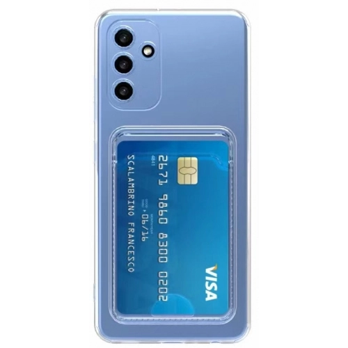 Samsung Galaxy A54 Kılıf Kartlıklı Şeffaf Esnek Silikon Kamera Korumalı