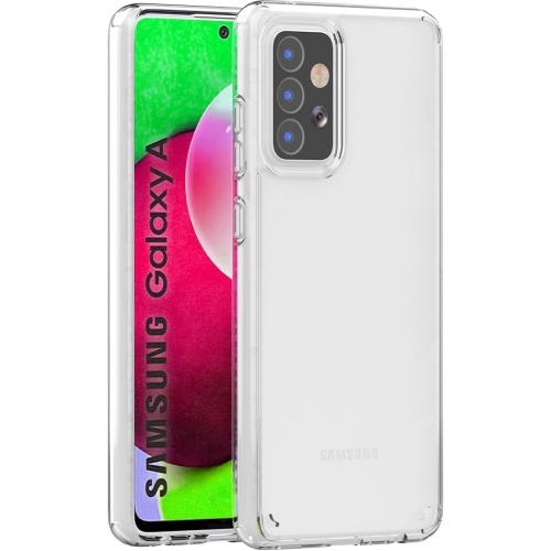 Samsung Galaxy A72 Kılıf Korumalı Kenarları Silikon Arkası Sert Coss Kapak - Şeffaf