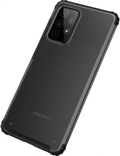 Samsung Galaxy A52 Kılıf Volks Serisi Kenarları Silikon Arkası Şeffaf Sert Kapak - Lacivert