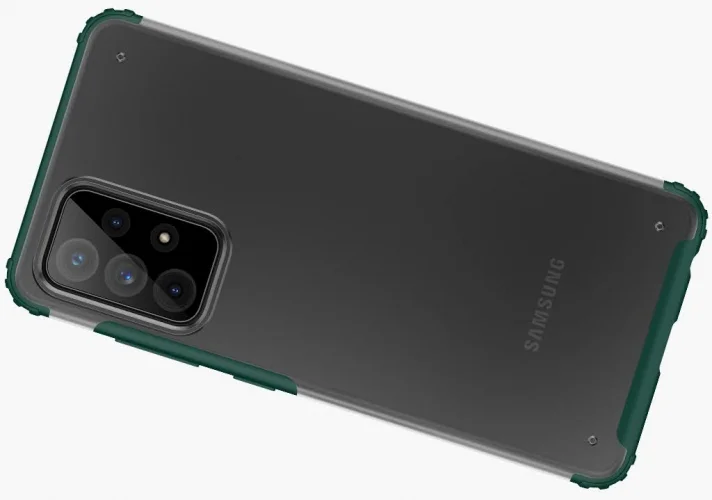 Samsung Galaxy A52 Kılıf Volks Serisi Kenarları Silikon Arkası Şeffaf Sert Kapak - Kırmızı