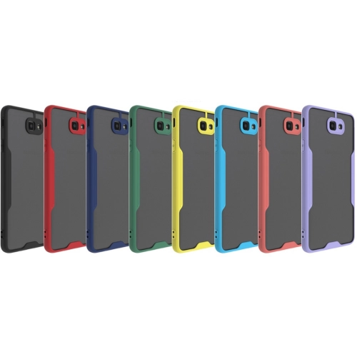 Samsung Galaxy J7 Prime Kılıf Renkli Silikon Kamera Lens Korumalı Şeffaf Parfe Kapak - Lila