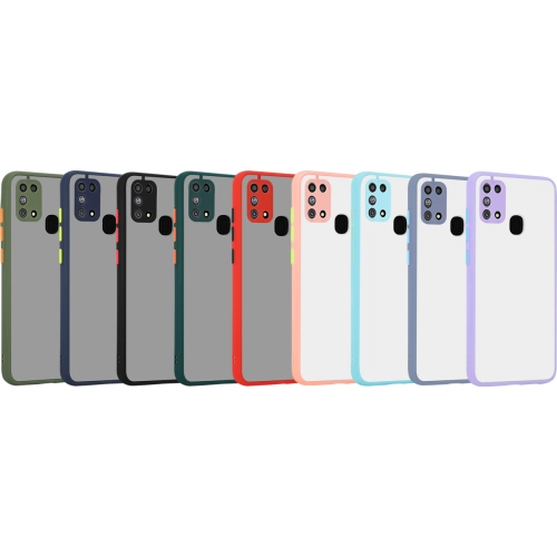 Samsung Galaxy M31 Kılıf Kamera Korumalı Arkası Şeffaf Mat Silikon Kapak - Turkuaz