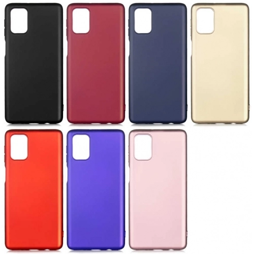 Samsung Galaxy M31s Kılıf İnce Soft Mat Renkli Esnek Silikon Kapak - Gold