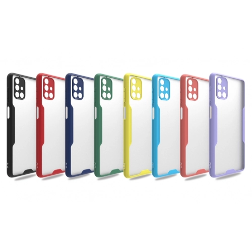 Samsung Galaxy M51 Kılıf Renkli Silikon Kamera Lens Korumalı Şeffaf Parfe Kapak - Sarı