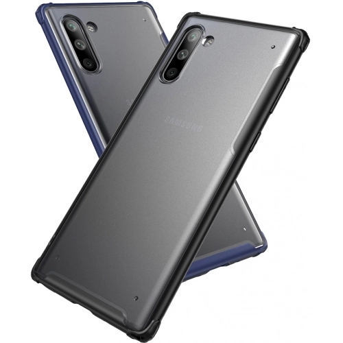 Samsung Galaxy Note 10 Kılıf Volks Serisi Kenarları Silikon Arkası Şeffaf Sert Kapak - Siyah