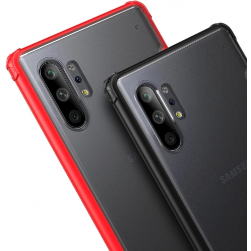 Samsung Galaxy Note 10 Plus Kılıf Volks Serisi Kenarları Silikon Arkası Şeffaf Sert Kapak - Siyah