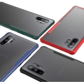 Samsung Galaxy Note 10 Plus Kılıf Volks Serisi Kenarları Silikon Arkası Şeffaf Sert Kapak - Kırmızı