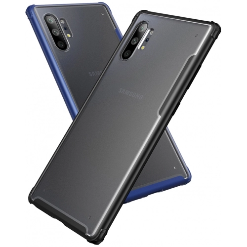 Samsung Galaxy Note 10 Plus Kılıf Volks Serisi Kenarları Silikon Arkası Şeffaf Sert Kapak - Siyah