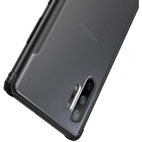 Samsung Galaxy Note 10 Plus Kılıf Volks Serisi Kenarları Silikon Arkası Şeffaf Sert Kapak - Lacivert