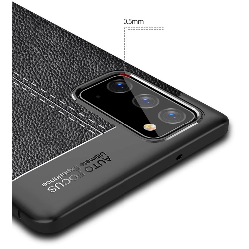 Samsung Galaxy Note 20 Kılıf Deri Görünümlü Lüks Parmak İzi Bırakmaz Niss Silikon Kapak - Lacivert