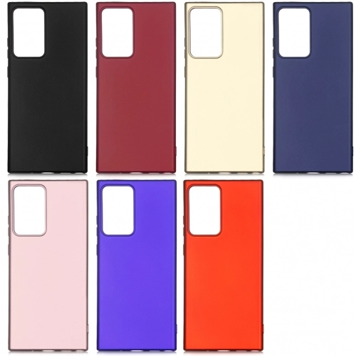 Samsung Galaxy Note 20 Ultra Kılıf İnce Soft Mat Renkli Esnek Silikon Kapak - Kırmızı