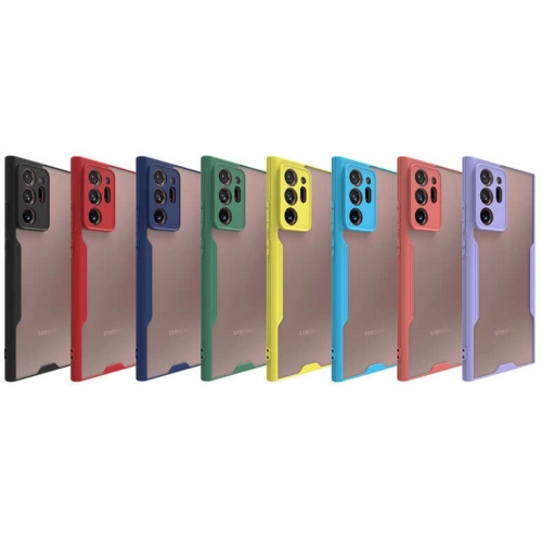 Samsung Galaxy Note 20 Ultra Kılıf Renkli Silikon Kamera Lens Korumalı Şeffaf Parfe Kapak - Sarı