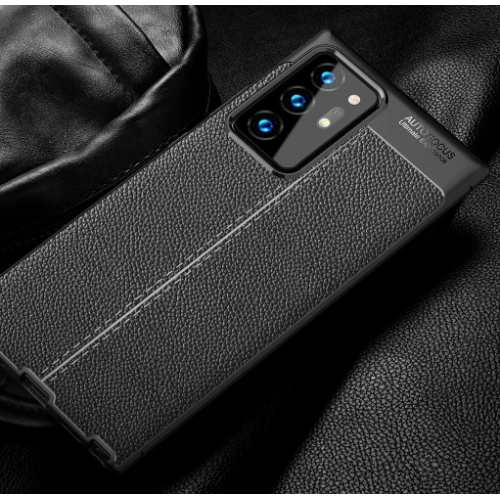 Samsung Galaxy Note 20 Ultra Kılıf Deri Görünümlü Lüks Parmak İzi Bırakmaz Niss Silikon Kapak - Lacivert