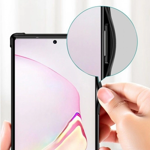 Samsung Galaxy Note 20 Ultra Kılıf Volks Serisi Kenarları Silikon Arkası Şeffaf Sert Kapak - Lacivert