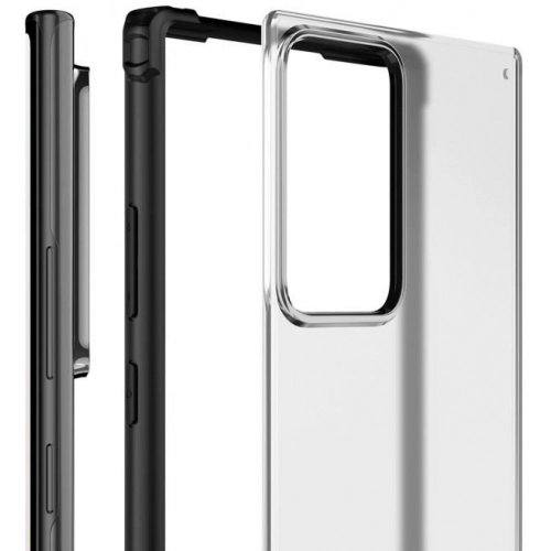 Samsung Galaxy Note 20 Ultra Kılıf Volks Serisi Kenarları Silikon Arkası Şeffaf Sert Kapak - Lacivert