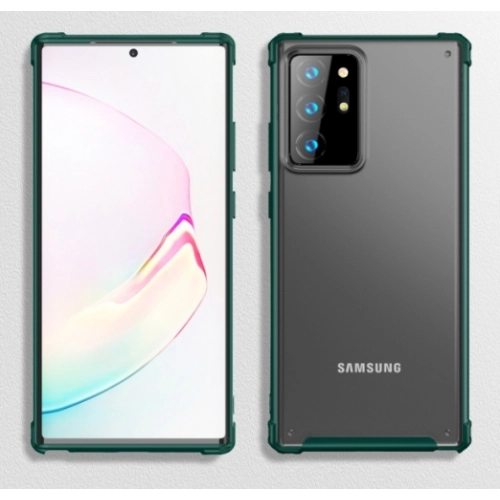 Samsung Galaxy Note 20 Ultra Kılıf Volks Serisi Kenarları Silikon Arkası Şeffaf Sert Kapak - Lacivert