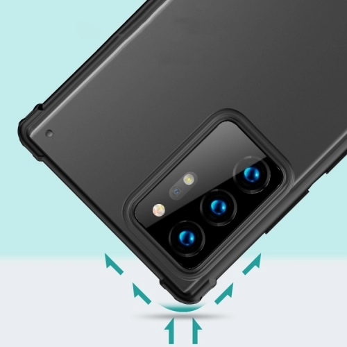 Samsung Galaxy Note 20 Ultra Kılıf Volks Serisi Kenarları Silikon Arkası Şeffaf Sert Kapak - Kırmızı