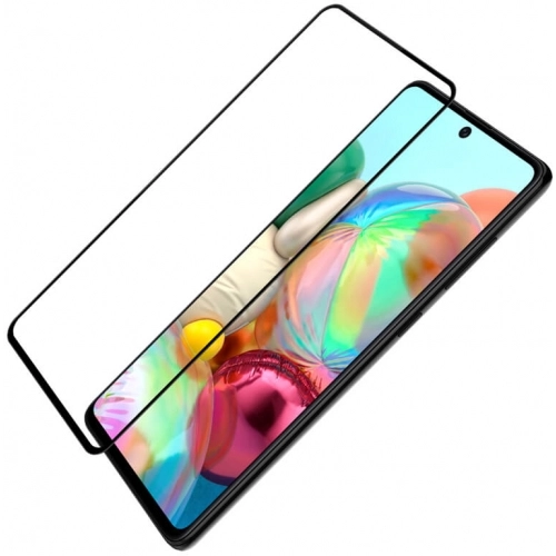 Samsung Galaxy Note 10 Lite Kırılmaz Cam Tam Kapatan Kenarları Kırılmaya Dayanıklı Cam Ekran Koruyucu - Siyah