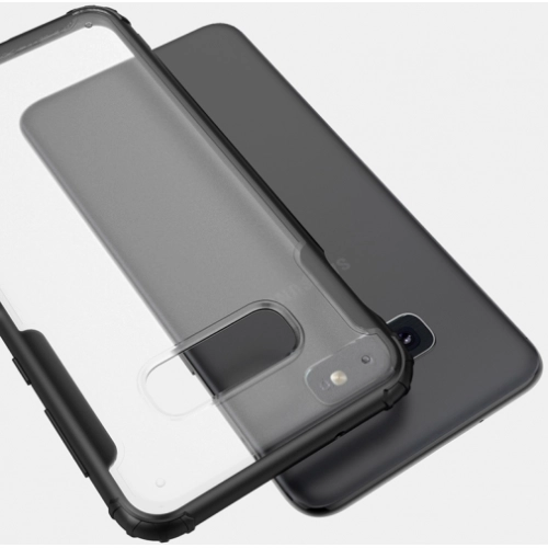 Samsung Galaxy S10e Kılıf Volks Serisi Kenarları Silikon Arkası Şeffaf Sert Kapak - Siyah