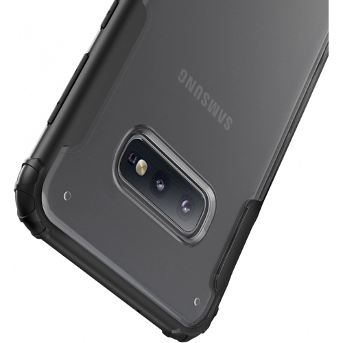 Samsung Galaxy S10e Kılıf Volks Serisi Kenarları Silikon Arkası Şeffaf Sert Kapak - Siyah