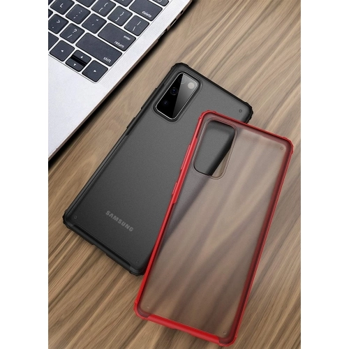 Samsung Galaxy S20 FE Kılıf Volks Serisi Kenarları Silikon Arkası Şeffaf Sert Kapak - Lacivert