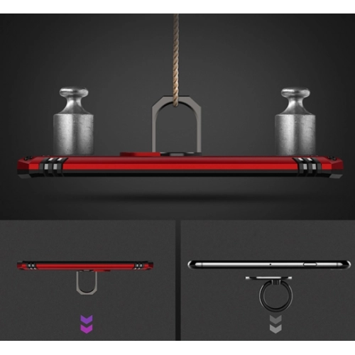 Samsung Galaxy S20 Kılıf Silikon Zırhlı Standlı Yüzüklü Mıknatıslı Tank Kapak - Kırmızı