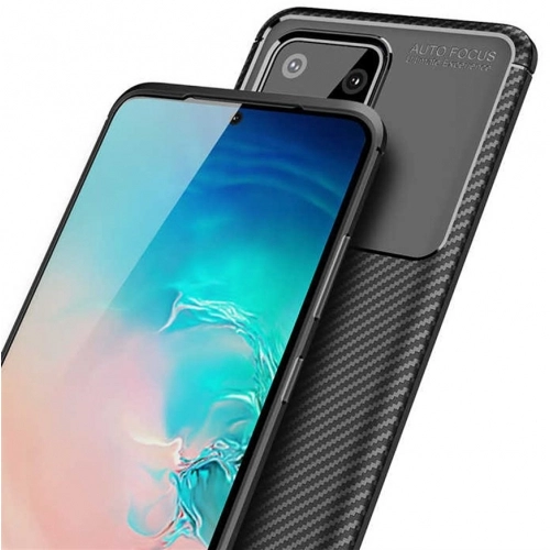 Samsung Galaxy S20 Ultra Kılıf Silikon Parmak İzi Bırakmayan Karbon Soft Negro Kapak - Lacivert